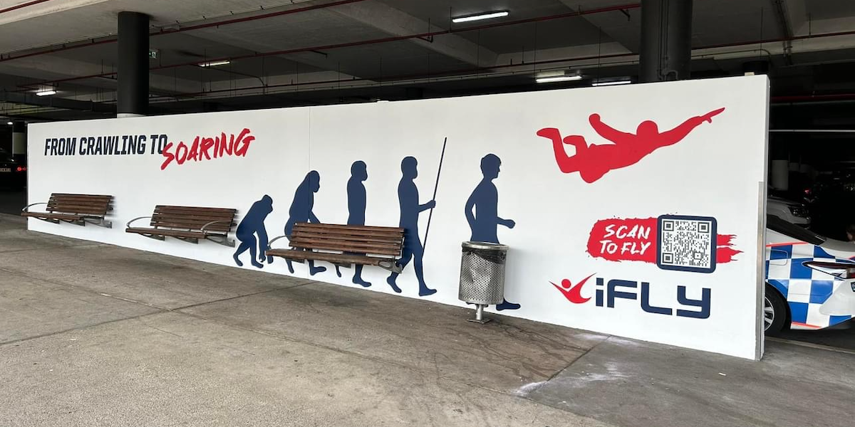 Remade Signage Mural iFLY